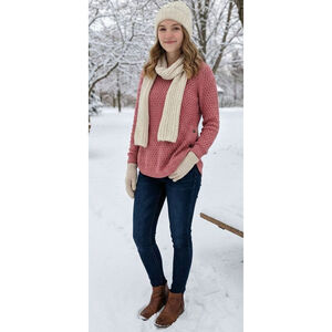 Women's VENUS Pink Crew Neck Sweater M